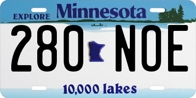 MN license plate 280NOE