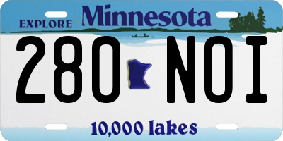 MN license plate 280NOI