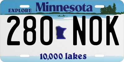 MN license plate 280NOK