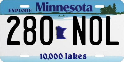 MN license plate 280NOL