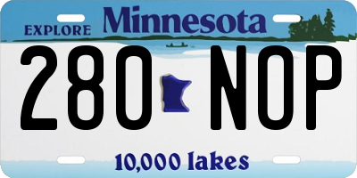 MN license plate 280NOP