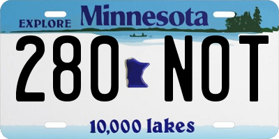 MN license plate 280NOT