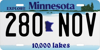 MN license plate 280NOV