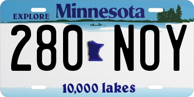 MN license plate 280NOY