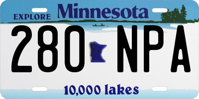 MN license plate 280NPA