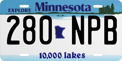 MN license plate 280NPB
