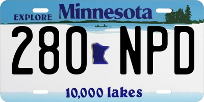 MN license plate 280NPD