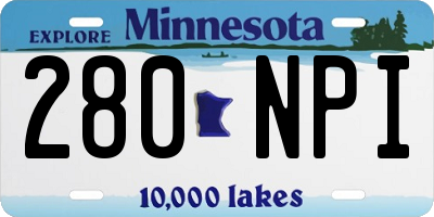 MN license plate 280NPI