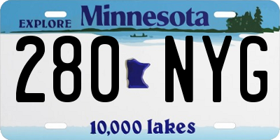 MN license plate 280NYG