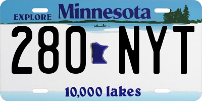 MN license plate 280NYT