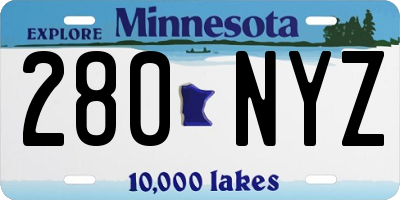 MN license plate 280NYZ