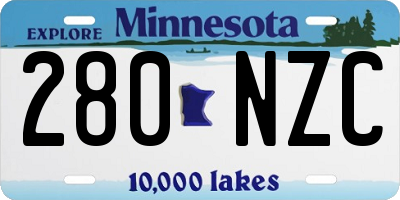 MN license plate 280NZC