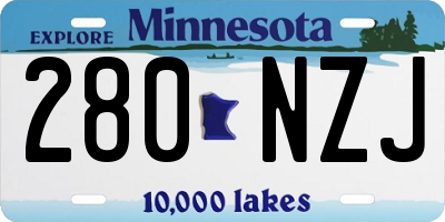 MN license plate 280NZJ