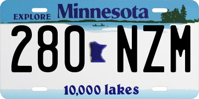 MN license plate 280NZM