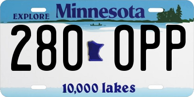 MN license plate 280OPP