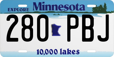 MN license plate 280PBJ