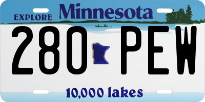 MN license plate 280PEW