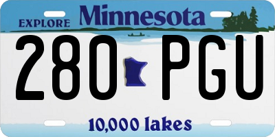 MN license plate 280PGU