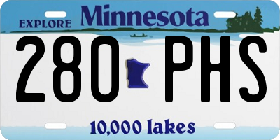 MN license plate 280PHS