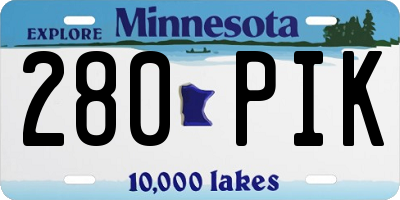 MN license plate 280PIK