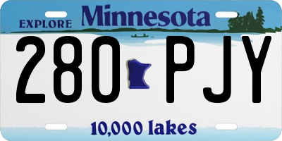 MN license plate 280PJY