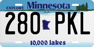 MN license plate 280PKL