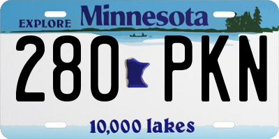 MN license plate 280PKN