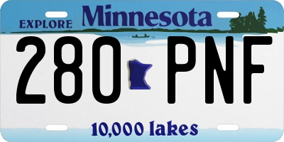 MN license plate 280PNF