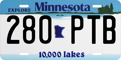 MN license plate 280PTB