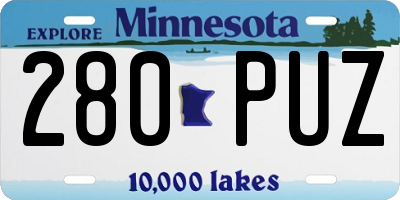 MN license plate 280PUZ