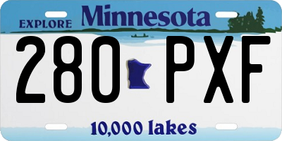 MN license plate 280PXF