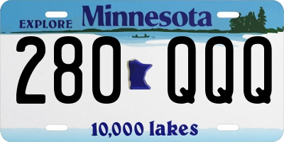 MN license plate 280QQQ