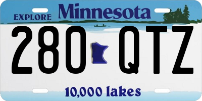 MN license plate 280QTZ