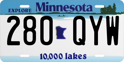 MN license plate 280QYW