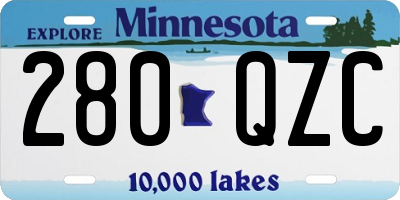 MN license plate 280QZC