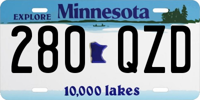 MN license plate 280QZD