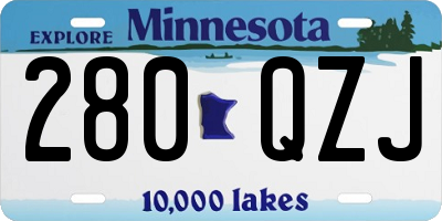 MN license plate 280QZJ