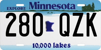 MN license plate 280QZK