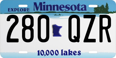 MN license plate 280QZR