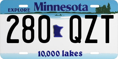 MN license plate 280QZT