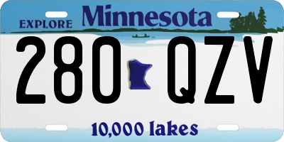 MN license plate 280QZV