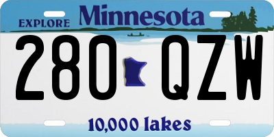 MN license plate 280QZW