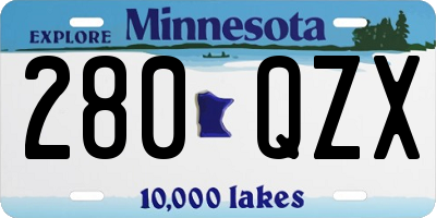 MN license plate 280QZX