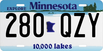 MN license plate 280QZY