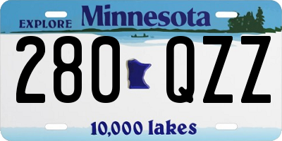 MN license plate 280QZZ