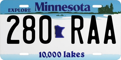 MN license plate 280RAA