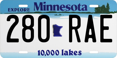 MN license plate 280RAE