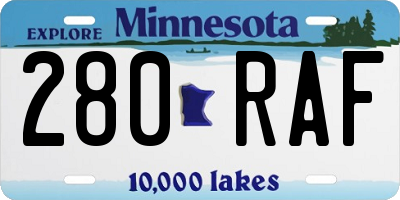 MN license plate 280RAF