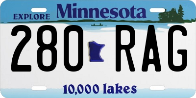 MN license plate 280RAG