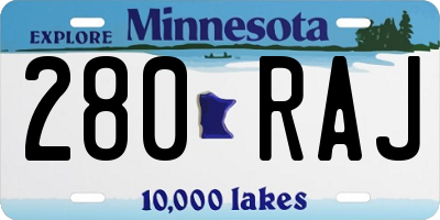 MN license plate 280RAJ